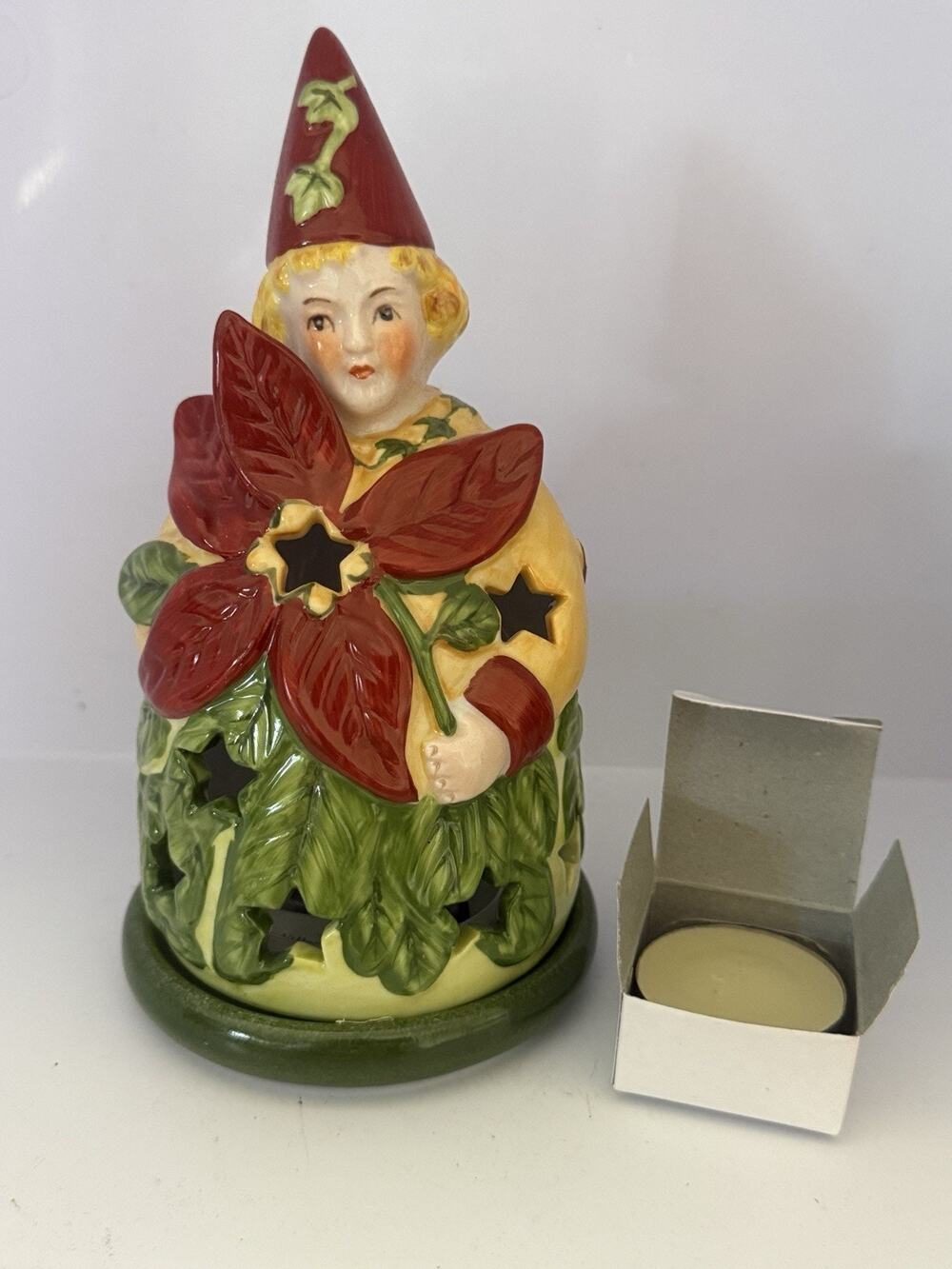 Villeroy Boch Forest Decolights GnomeLADY Mushrooms Floral Ceramic Candle Holder